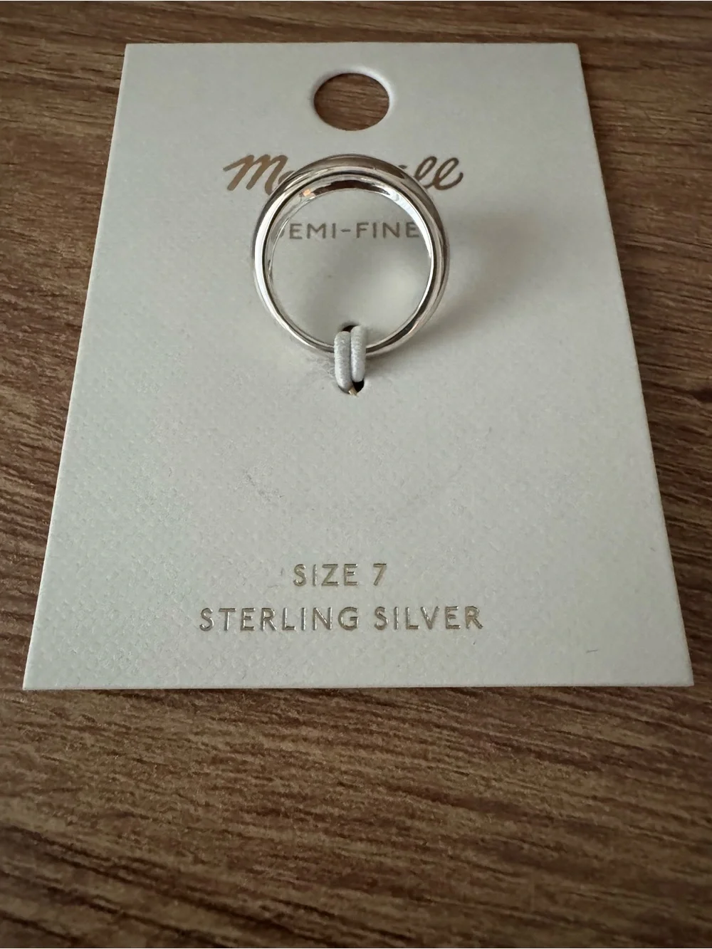 Madewell Sterling Silver Demi-Fine Dome Ring NWT Size 7 Minimalist Quality Chic